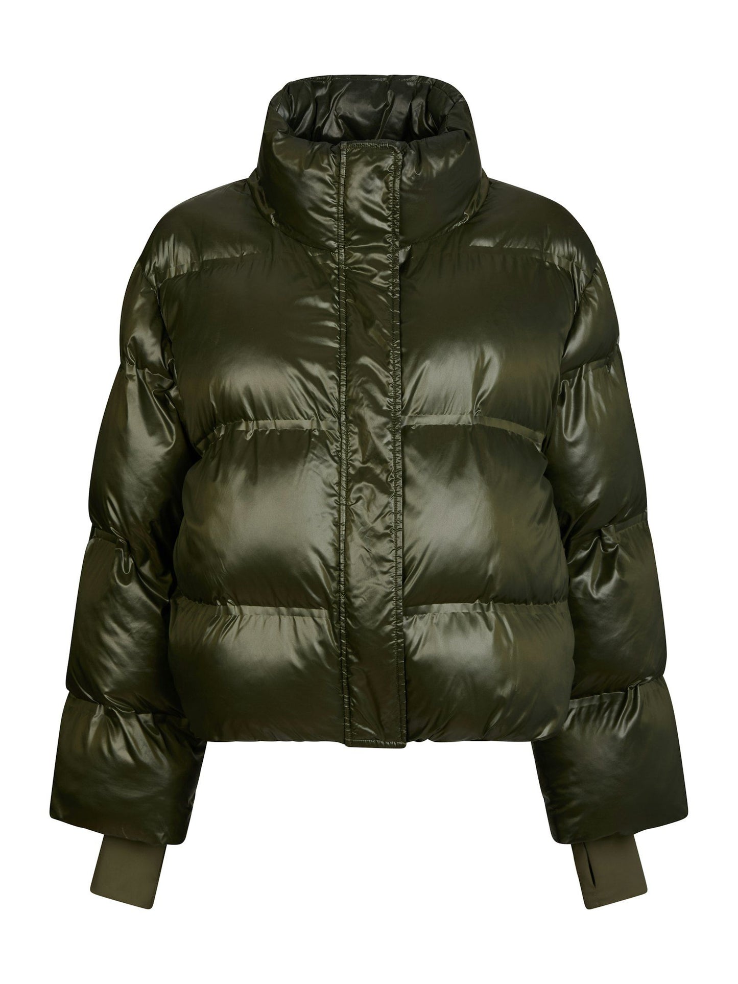 Rhea Shiny Puffer Jacket - olive