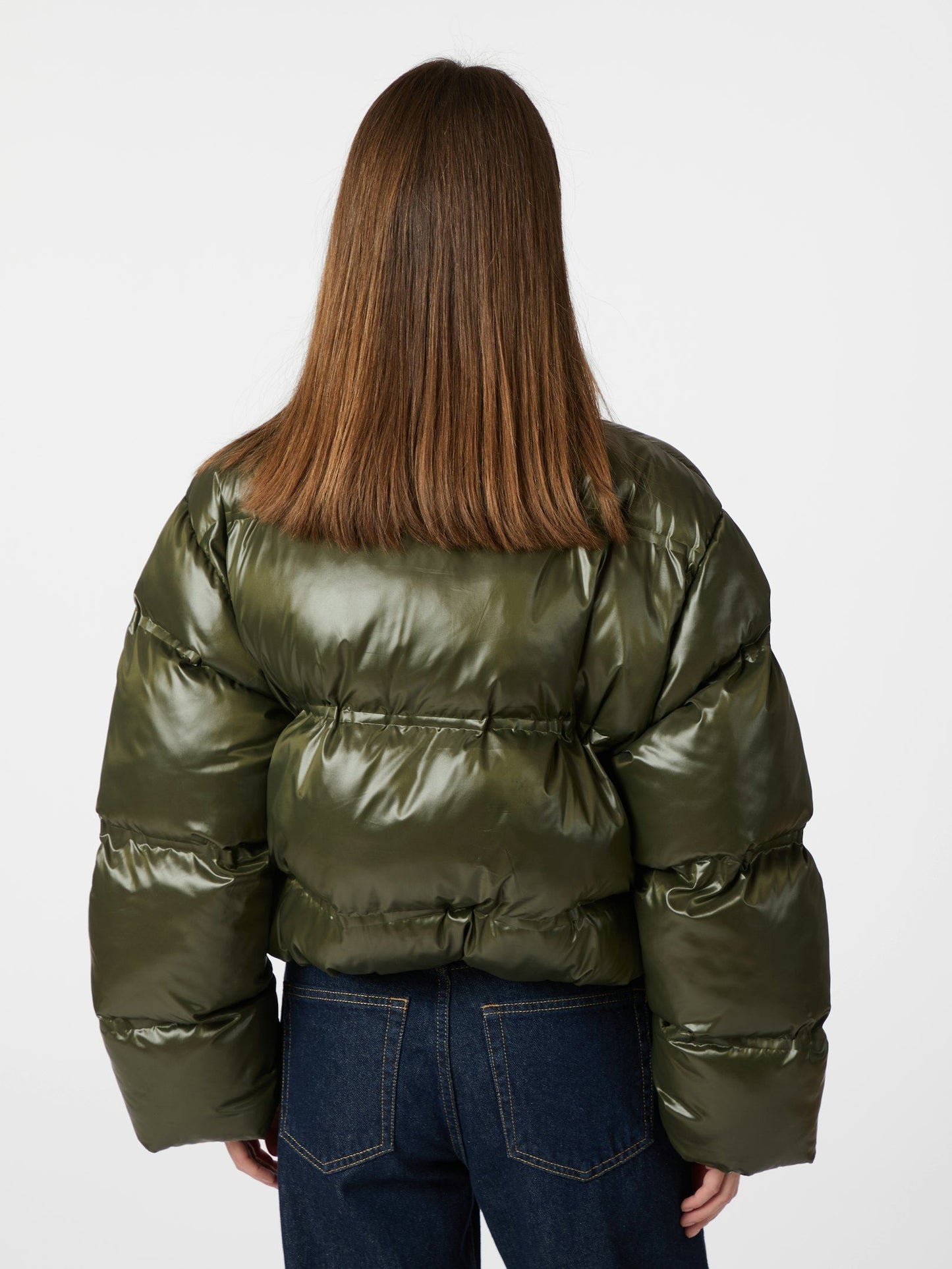 Rhea Shiny Puffer Jacket - olive
