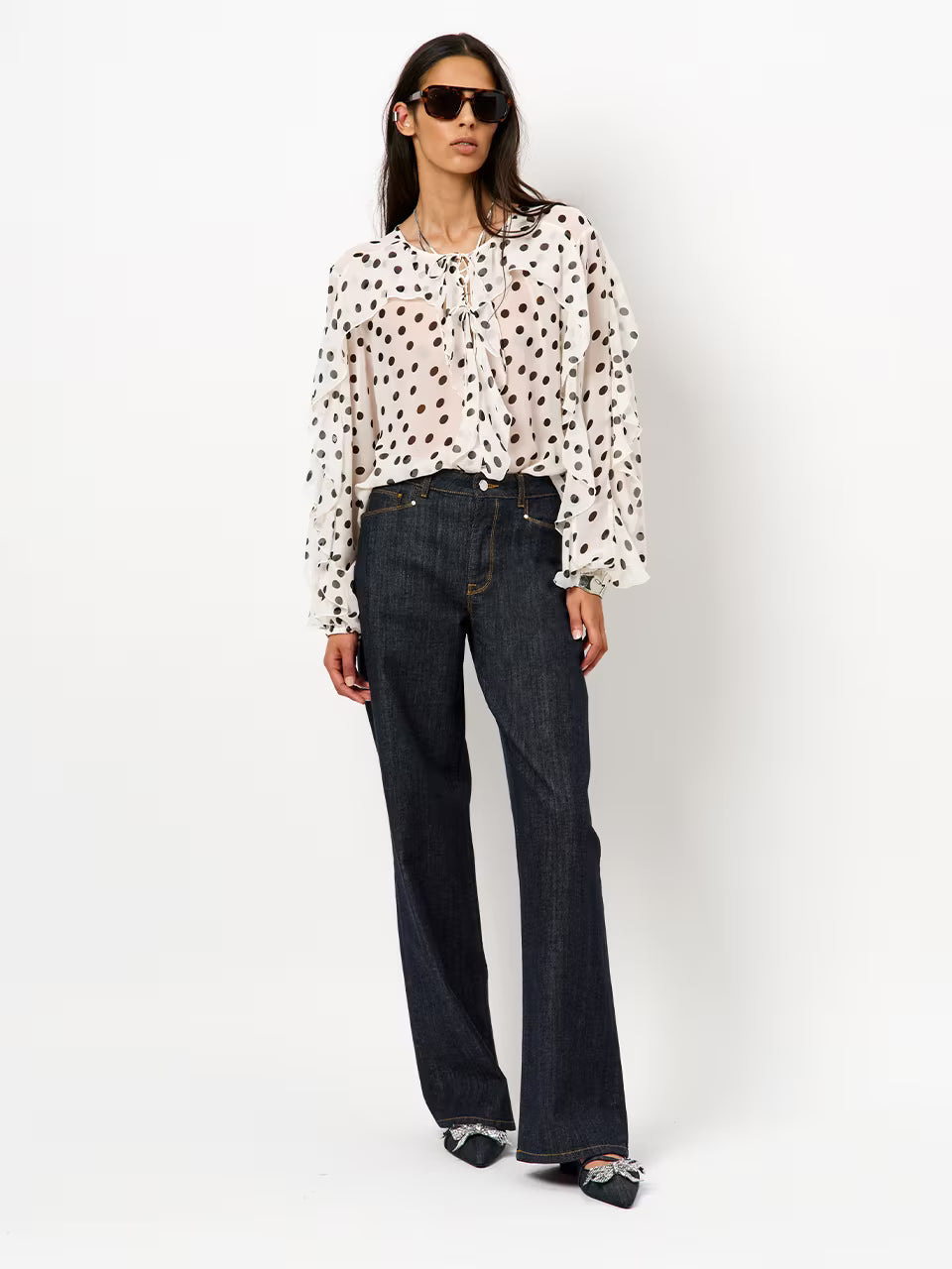 Merle volants top with dot print