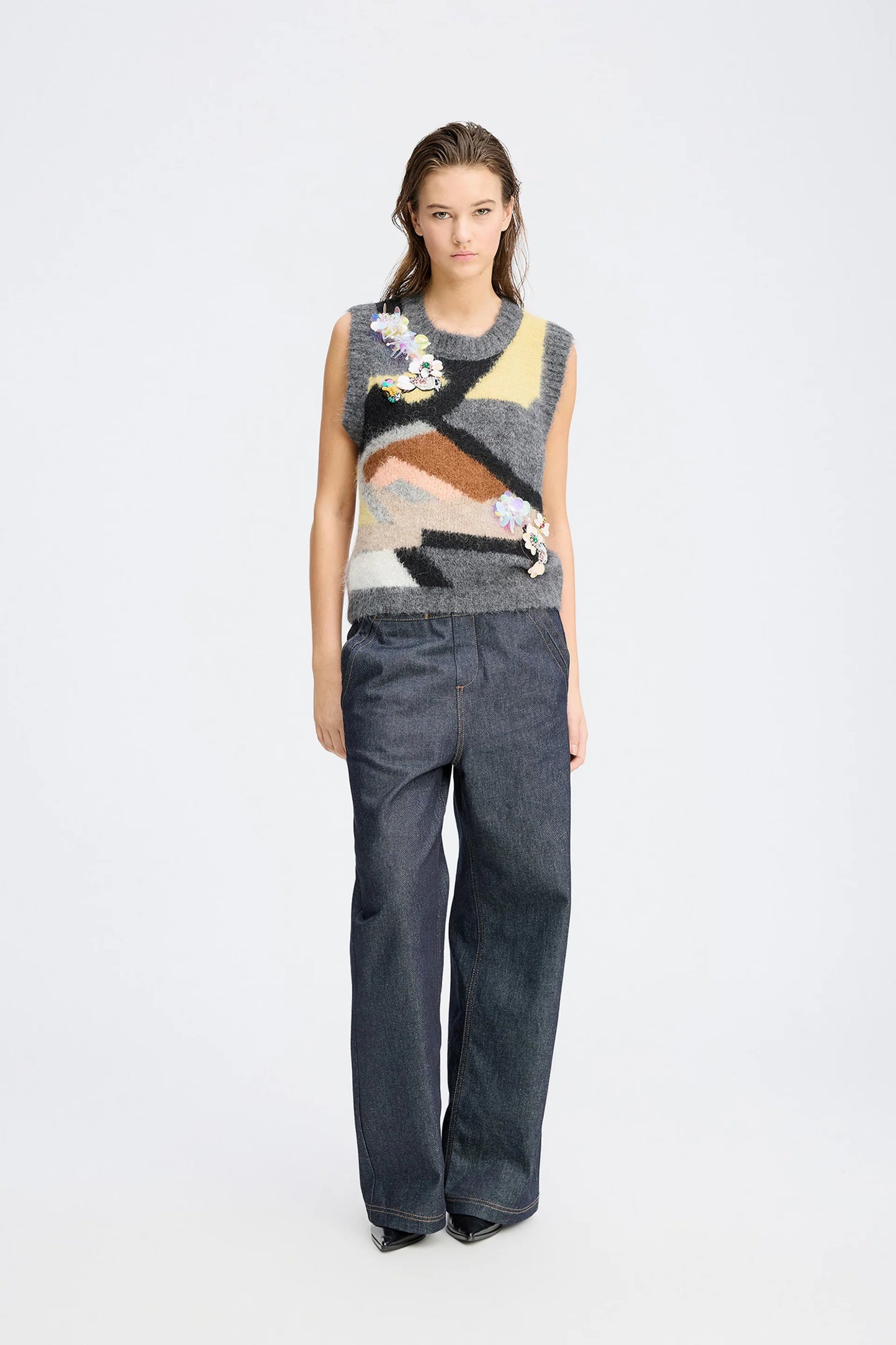 Rubble knit vest