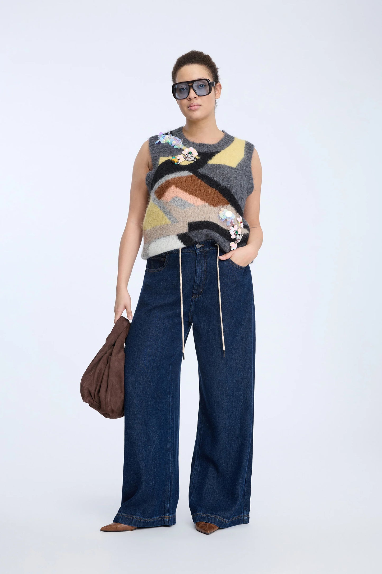 Rubble knit vest