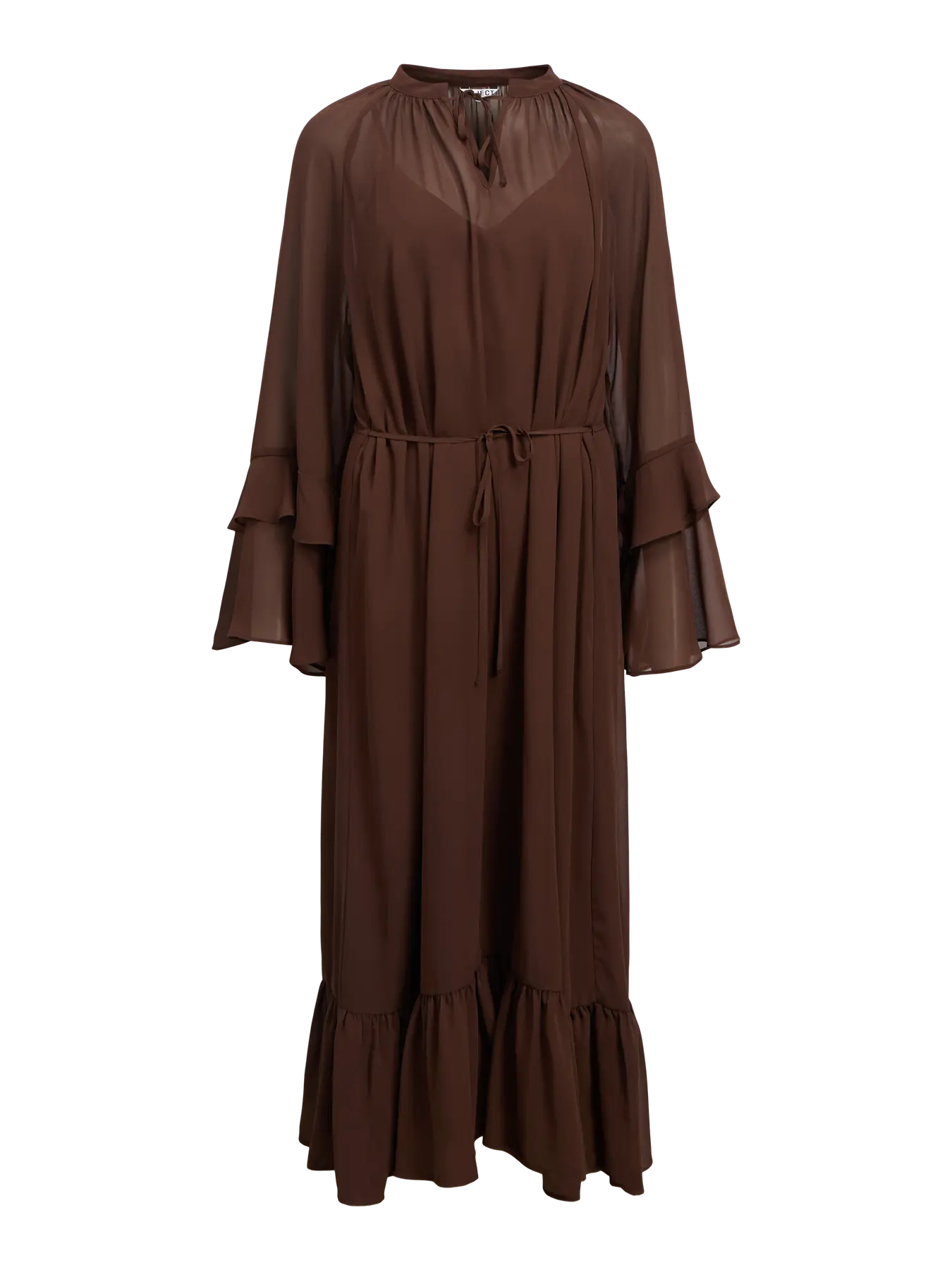 OBJGINA L/S RE V-NECK MIDI DRESS