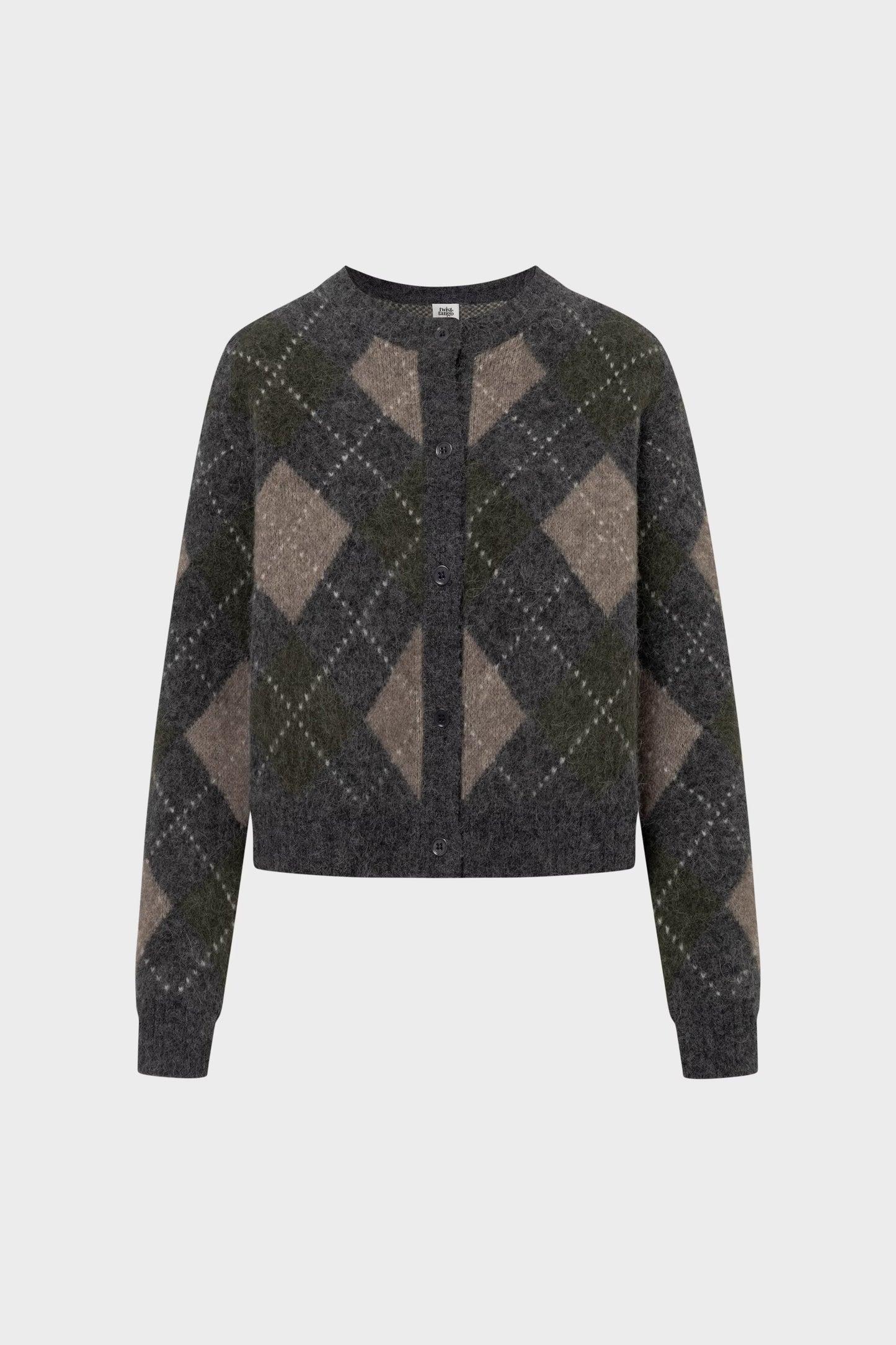 Filippa Argyle Cardigan - Forest Green