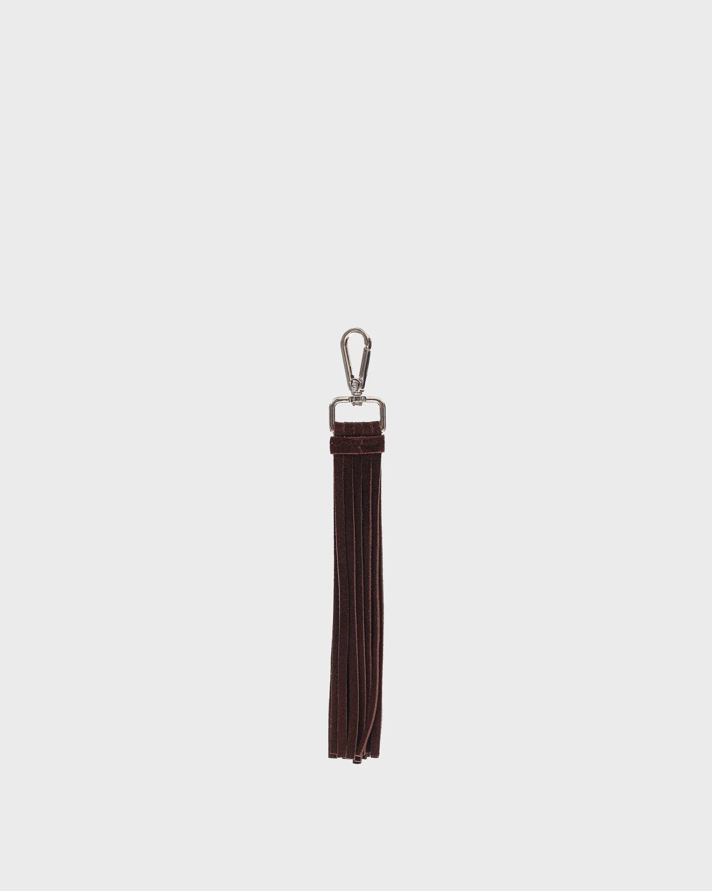 Fringe keyring suede dark brown w. gold