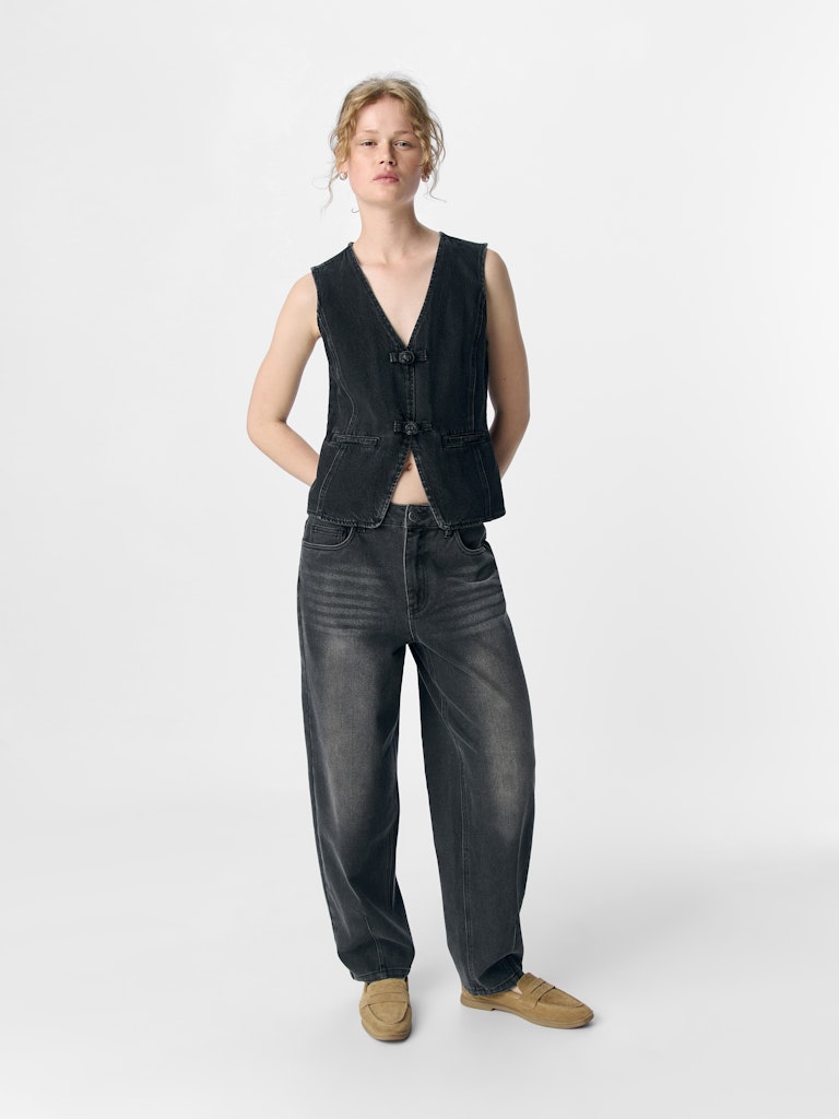 OBJZARAFINE S/L RE DENIM WAISTCOAT