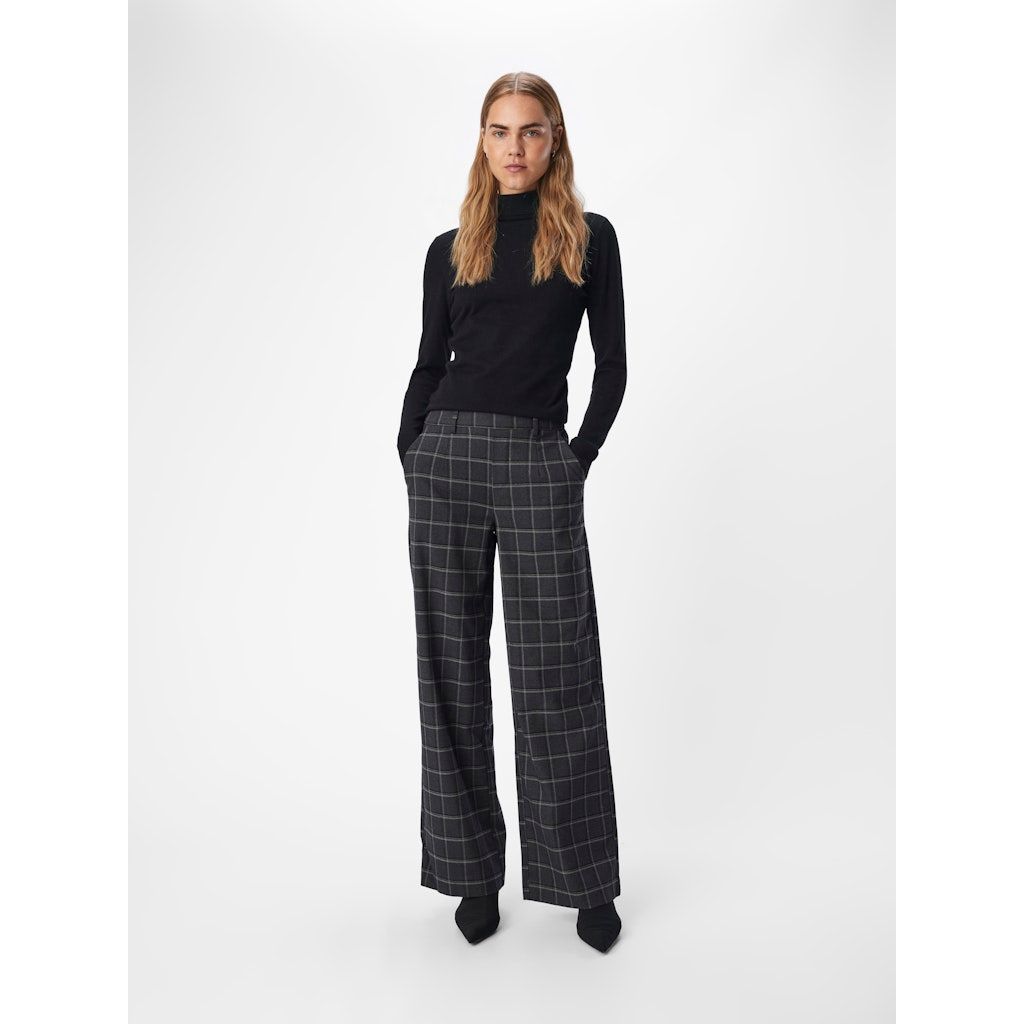 OBJLISA WIDE PANT dkg/white