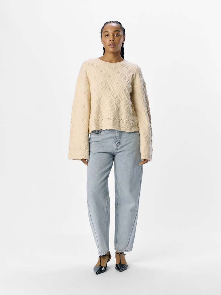 OBJALYSSA LO L/S KNIT PULLOVER