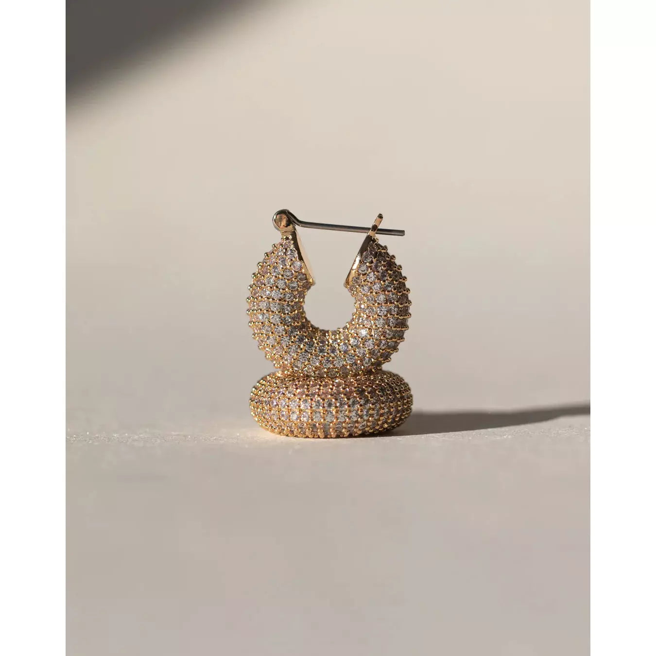 PAVE MINI DONUT HOOPS- GOLD