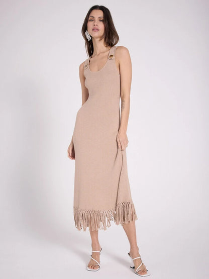 SUMMER - ROBE COL ROND SM A FRANGE
