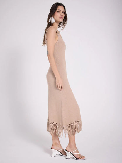 SUMMER - ROBE COL ROND SM A FRANGE