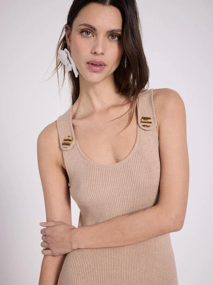 SUMMER - ROBE COL ROND SM A FRANGE