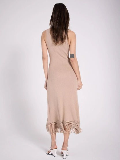 SUMMER - ROBE COL ROND SM A FRANGE