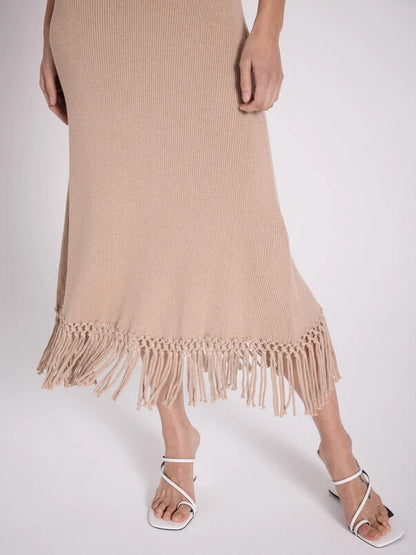 SUMMER - ROBE COL ROND SM A FRANGE
