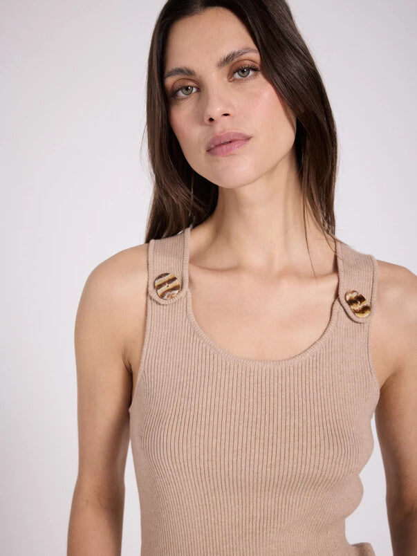 TAWNY -  DEBARDEUR COL ROND SM BOUTONS
