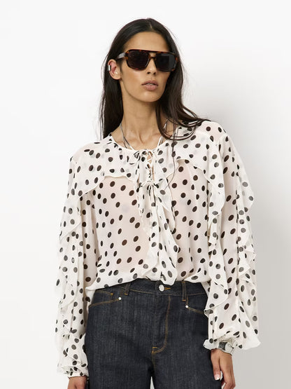Merle volants top with dot print