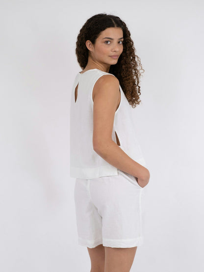 Svetlana linen Top vit