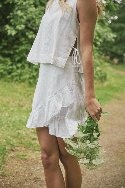 Svetlana linen Top vit