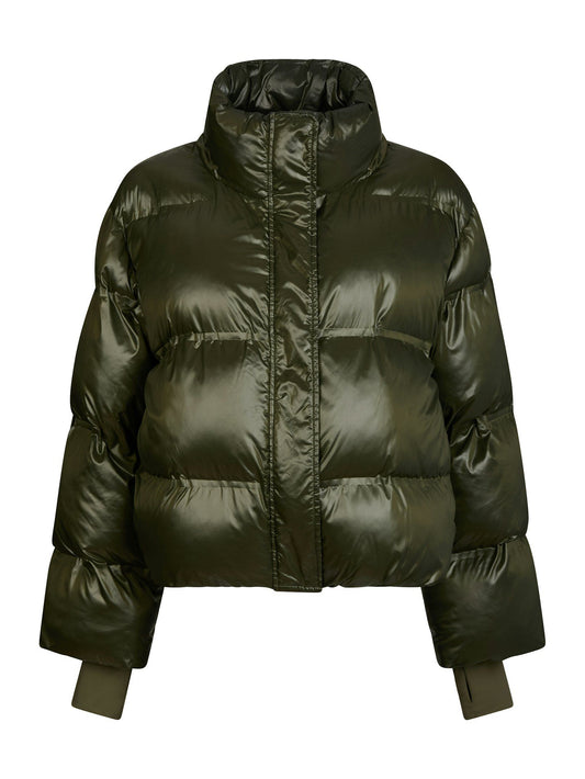 Rhea Shiny Puffer Jacket - olive
