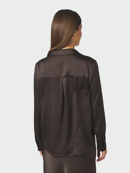 Hazelle Drapy Satin Shirt