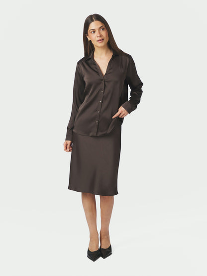 Hazelle Drapy Satin Shirt
