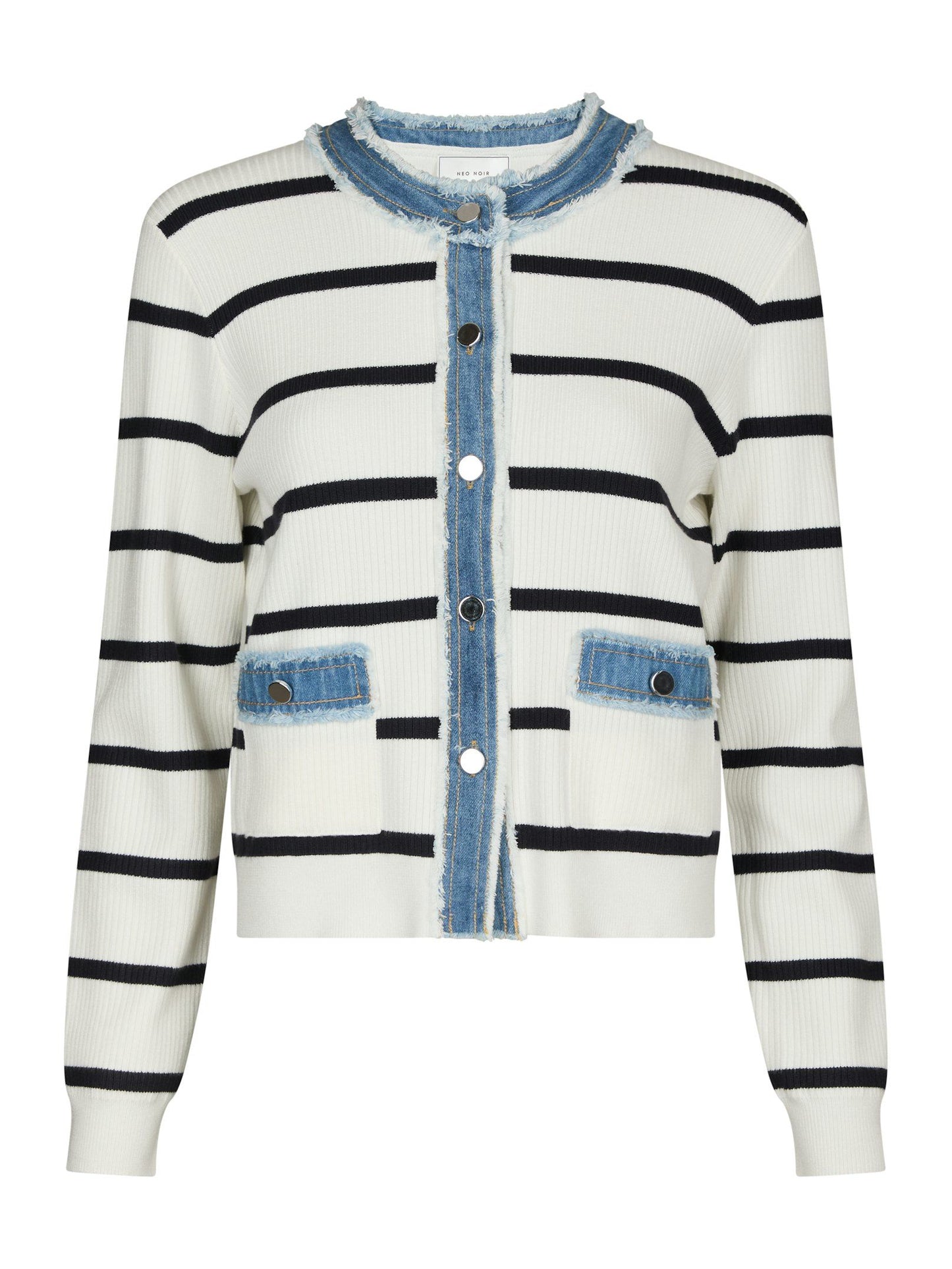 Zelma Stripe Denim Cardigan