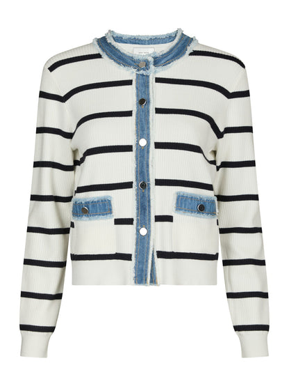 Zelma Stripe Denim Cardigan