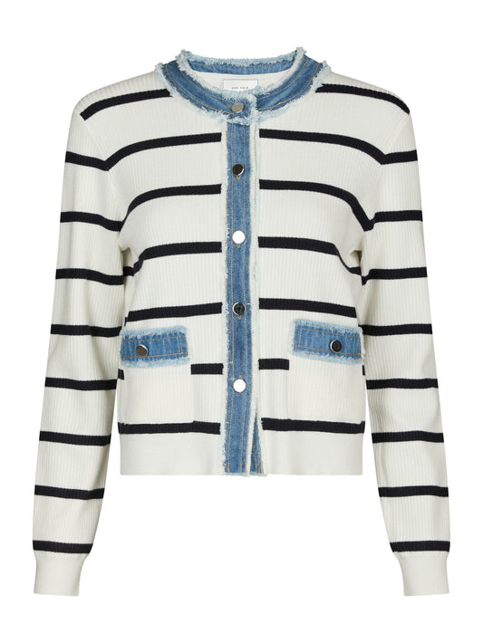 Zelma Stripe Denim Cardigan