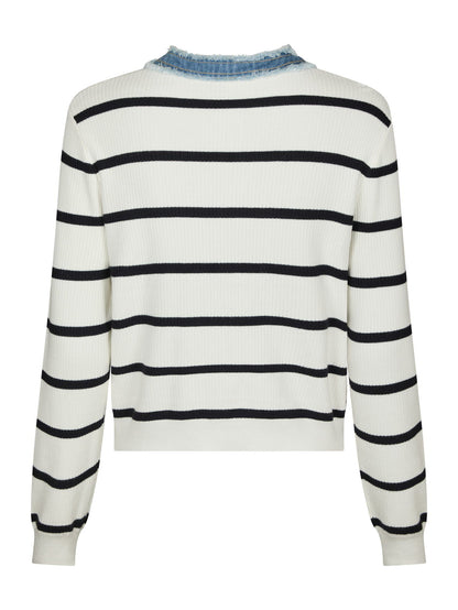 Zelma Stripe Denim Cardigan