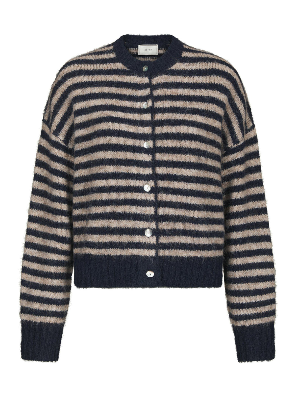Isana Stripe Fluffy Knit Cardigan