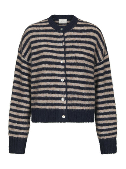 Isana Stripe Fluffy Knit Cardigan