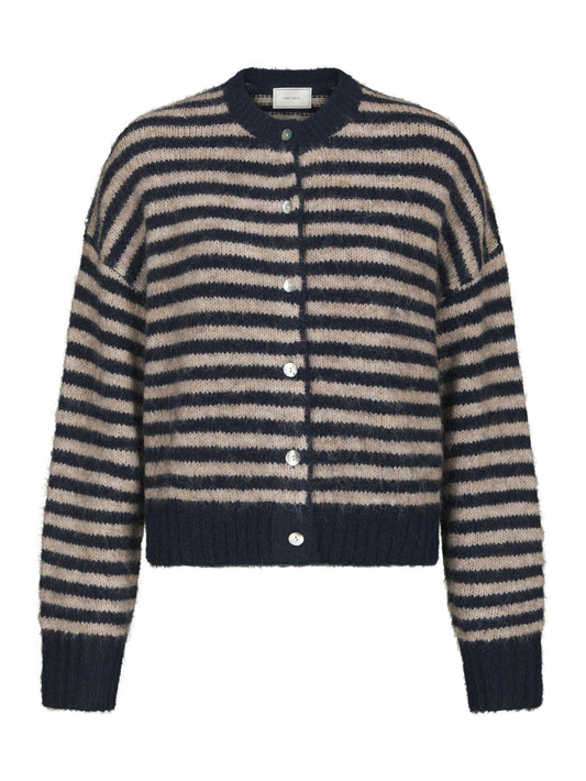 Isana Stripe Fluffy Knit Cardigan