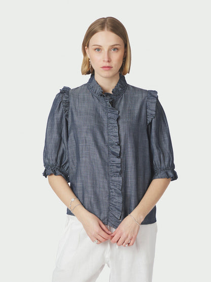 Chacha Chambray Stripe Blouse