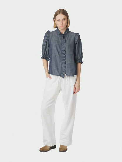 Chacha Chambray Stripe Blouse