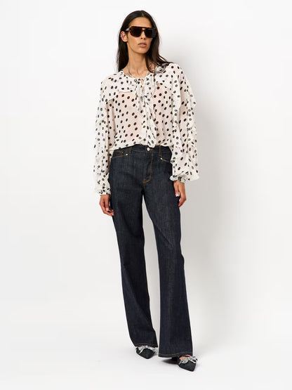 Merle volants top with dot print