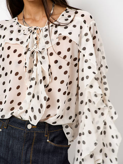 Merle volants top with dot print