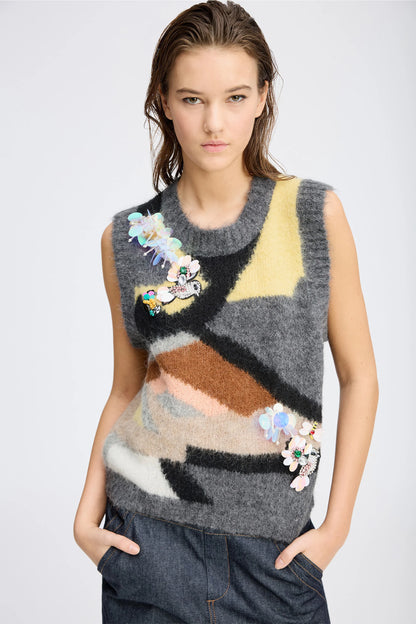 Rubble knit vest