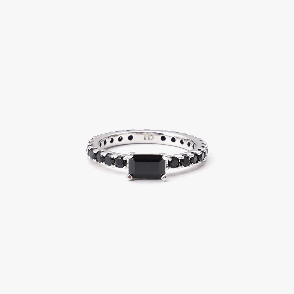 Ultra slim ring black silver