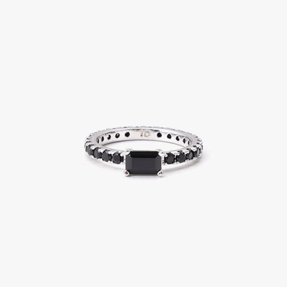 Ultra slim ring black silver