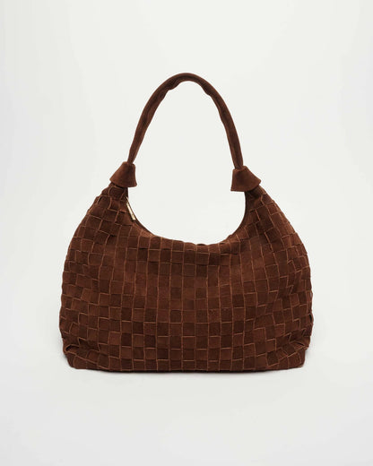 big dandy braided suede dark brown w gold