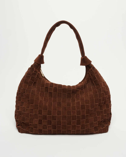 big dandy braided suede dark brown w gold