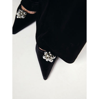 D6Yumi velvet slingback pumps