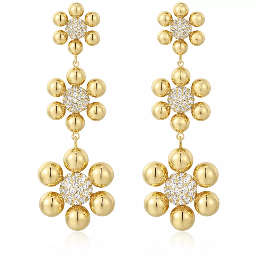 LUV AJ Daisy Statement Earrings gold