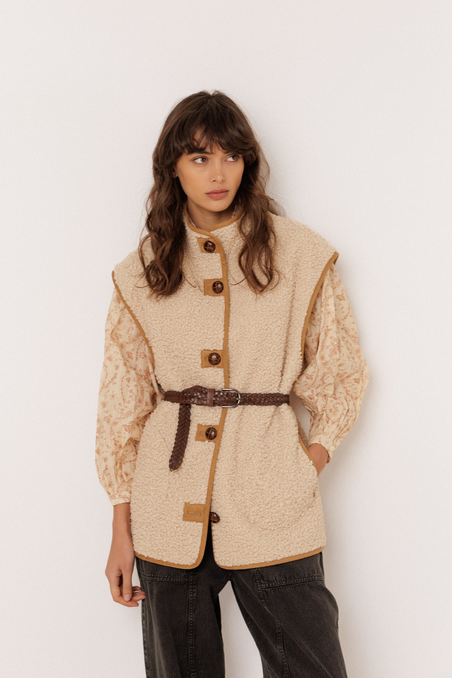 Oversize teddyväst