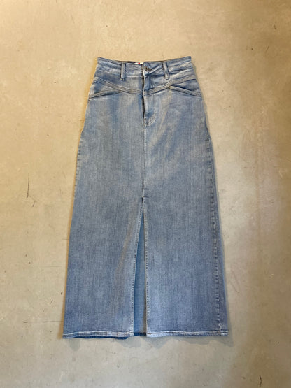 TRW-Brown maxi denim skirt pula