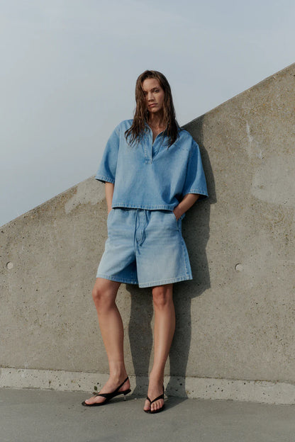 IVY-Opera Tie Shorts Wash Lille