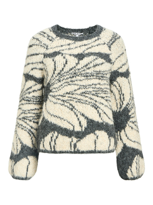 OBJJULINE L/S RE KNIT PULLOVER