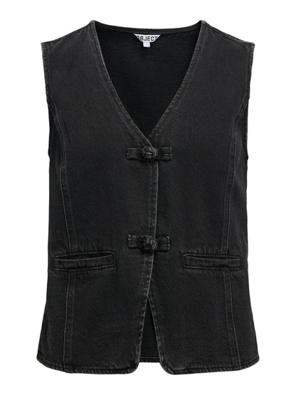 OBJZARAFINE S/L RE DENIM WAISTCOAT
