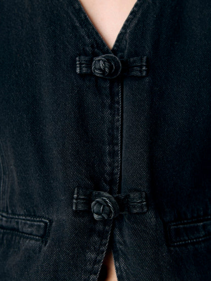 OBJZARAFINE S/L RE DENIM WAISTCOAT