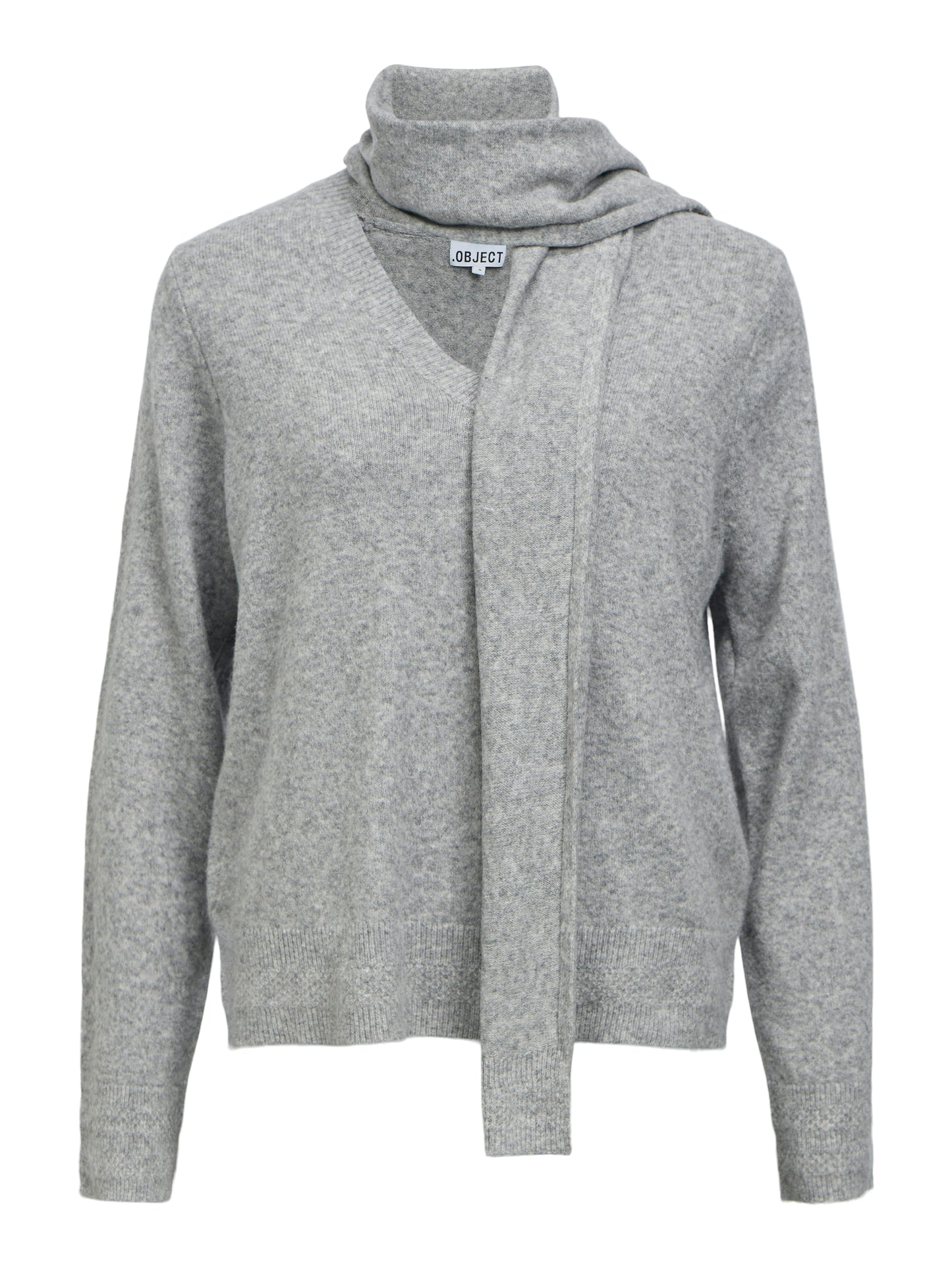 OBJCHUMA L/S LO KNIT SCARF PULLOVER