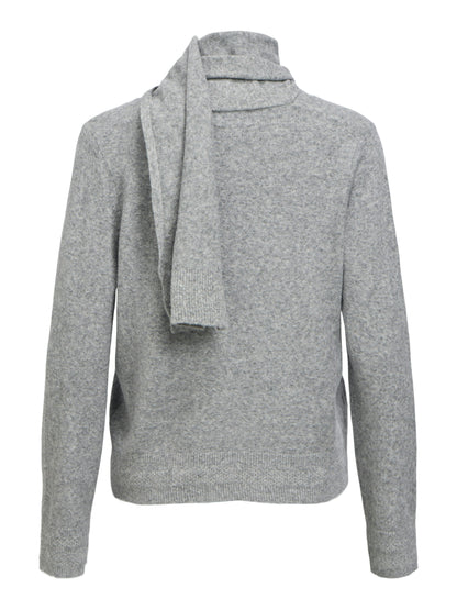 OBJCHUMA L/S LO KNIT SCARF PULLOVER